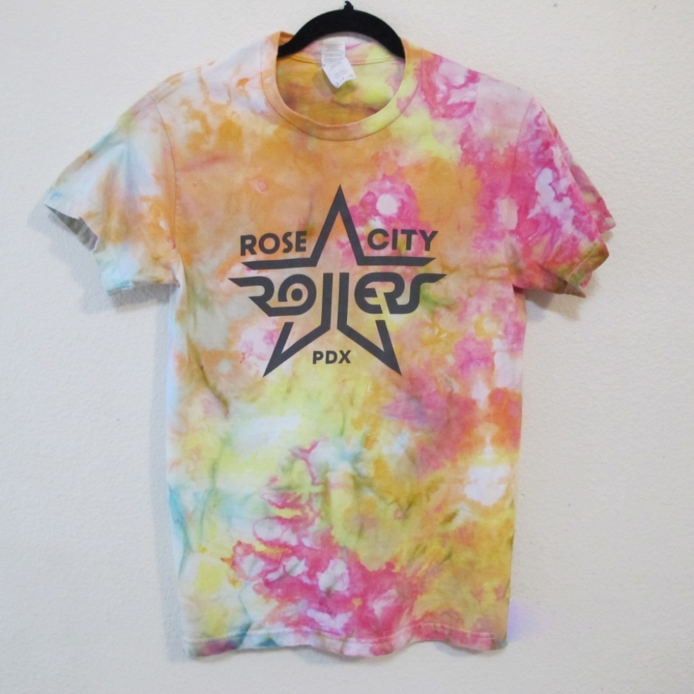 Rose City Rollers Derby RCR PDX Tie Dye Tee Gift Souvenir